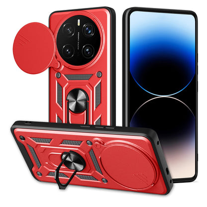 Honor Magic7 Pro Sliding Camera Cover Magnetic Ring Stand Shockproof TPU + PC Protective Phone Case