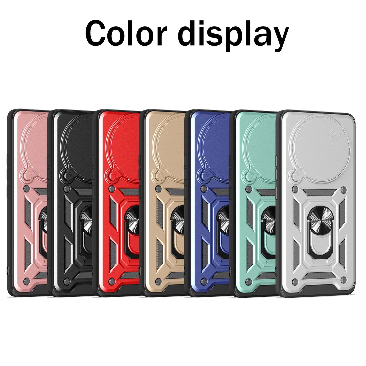 Honor Magic7 Pro Sliding Camera Cover Magnetic Ring Stand Shockproof TPU + PC Protective Phone Case