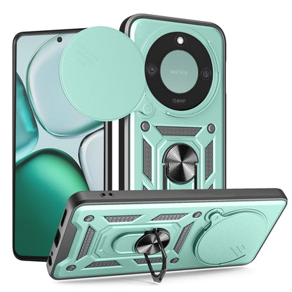 Honor X9c Smart Sliding Camera Cover Magnetic Ring Stand Shockproof TPU + PC Protective Phone Case
