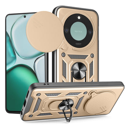 Honor X9c Smart Sliding Camera Cover Magnetic Ring Stand Shockproof TPU + PC Protective Phone Case