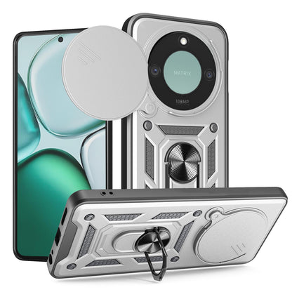 Honor X9c Smart Sliding Camera Cover Magnetic Ring Stand Shockproof TPU + PC Protective Phone Case