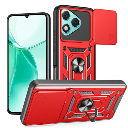 Honor 400 Lite Sliding Camera Cover Magnetic Ring Stand Shockproof TPU + PC Protective Phone Case