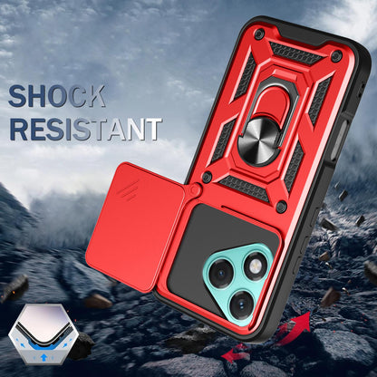 Honor 400 Lite Sliding Camera Cover Magnetic Ring Stand Shockproof TPU + PC Protective Phone Case