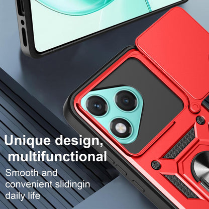 Honor 400 Lite Sliding Camera Cover Magnetic Ring Stand Shockproof TPU + PC Protective Phone Case