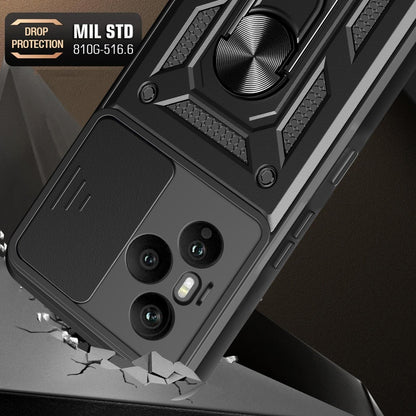 Honor 400 Pro 160.8mm Sliding Camera Cover Magnetic Ring Stand Shockproof TPU + PC Protective Phone Case