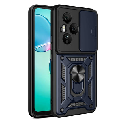 Honor 400 Pro 160.8mm Sliding Camera Cover Magnetic Ring Stand Shockproof TPU + PC Protective Phone Case