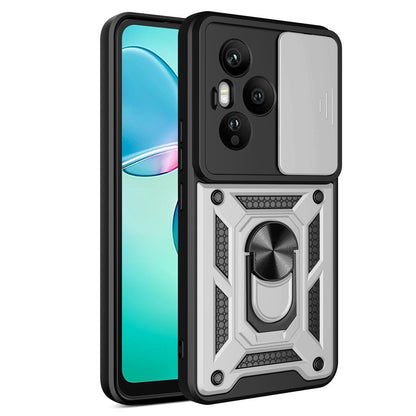 Honor 400 Pro 160.8mm Sliding Camera Cover Magnetic Ring Stand Shockproof TPU + PC Protective Phone Case