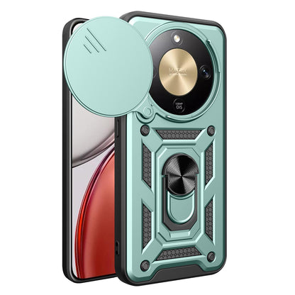 Honor X9d 5G Sliding Camera Cover Magnetic Ring Stand Shockproof TPU + PC Protective Phone Case