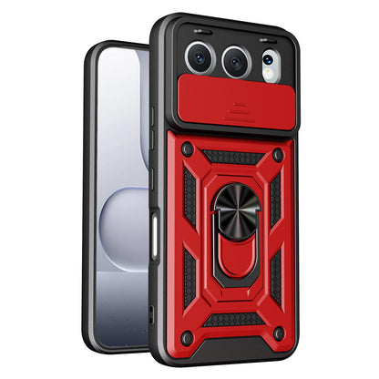 Honor 500 155.8mm Sliding Camera Cover Magnetic Ring Stand Shockproof TPU + PC Protective Phone Case