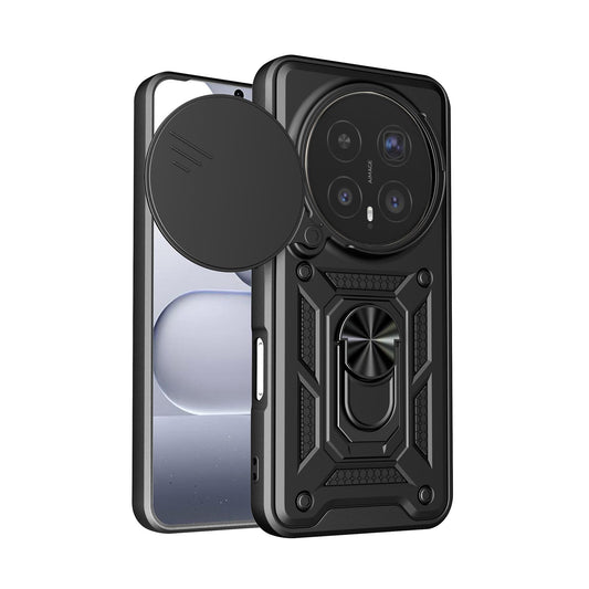 Honor Magic8 Pro 5G Sliding Camera Cover Magnetic Ring Stand Shockproof TPU + PC Protective Phone Case
