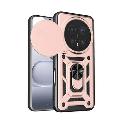 Honor Magic8 Pro 5G Sliding Camera Cover Magnetic Ring Stand Shockproof TPU + PC Protective Phone Case