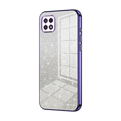 Samsung Galaxy A22s Glitter Powder Electroplated Gradient Phone Case – Fashionable & Luxurious with Anti-Fingerprint Coating, Shock-Absorption, and Lens Protection
