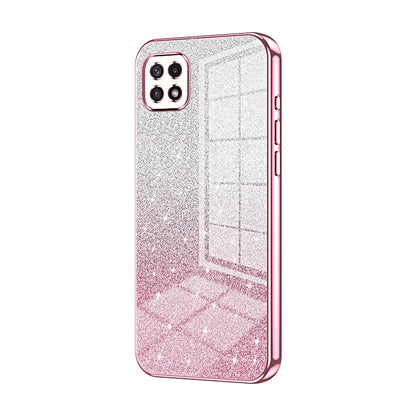 Samsung Galaxy A22s Glitter Powder Electroplated Gradient Phone Case – Fashionable & Luxurious with Anti-Fingerprint Coating, Shock-Absorption, and Lens Protection
