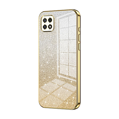 Samsung Galaxy A22s Glitter Powder Electroplated Gradient Phone Case – Fashionable & Luxurious with Anti-Fingerprint Coating, Shock-Absorption, and Lens Protection