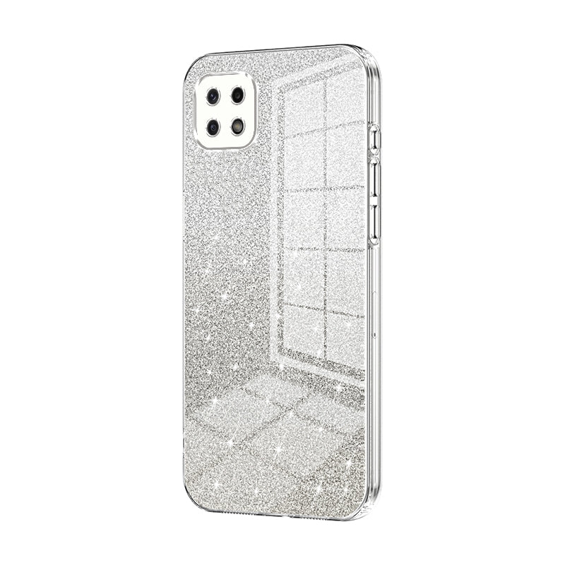 Samsung Galaxy A22s Glitter Powder Electroplated Gradient Phone Case – Fashionable & Luxurious with Anti-Fingerprint Coating, Shock-Absorption, and Lens Protection