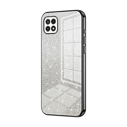 Samsung Galaxy A22 5G Glitter Powder Electroplated Gradient Phone Case – Fashionable & Luxurious with Anti-Fingerprint Coating, Shock-Absorption, and Lens Protection