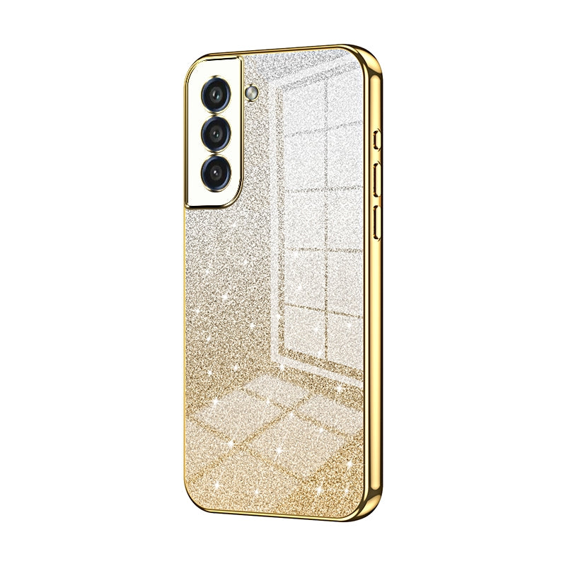 Samsung Galaxy S21+ 5G Glitter Powder Electroplated Gradient Phone Case – Fashionable & Luxurious with Anti-Fingerprint Coating, Shock-Absorption, and Lens Protection