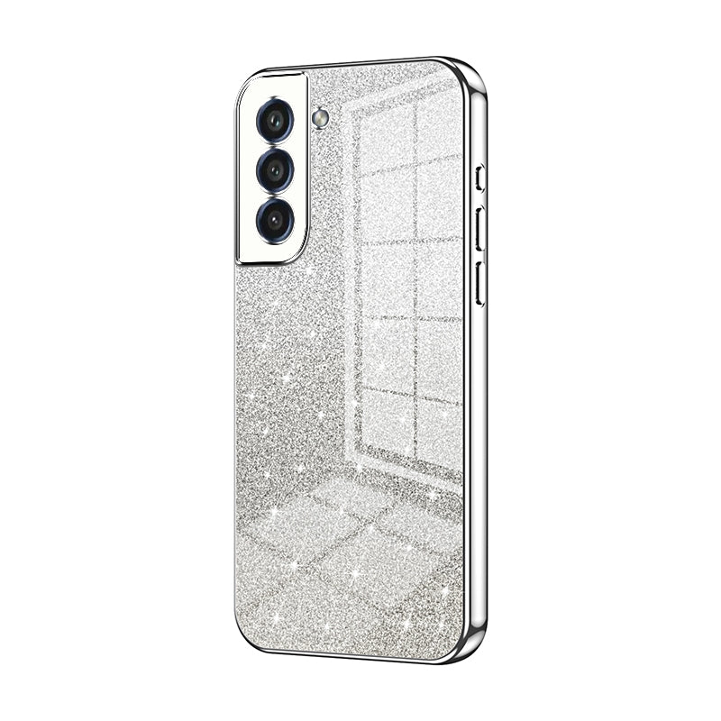 Samsung Galaxy S21+ 5G Glitter Powder Electroplated Gradient Phone Case – Fashionable & Luxurious with Anti-Fingerprint Coating, Shock-Absorption, and Lens Protection