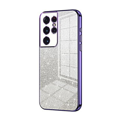 Samsung Galaxy S21 Ultra 5G Glitter Powder Electroplated Gradient Phone Case – Fashionable & Luxurious with Anti-Fingerprint Coating, Shock-Absorption, and Lens Protection