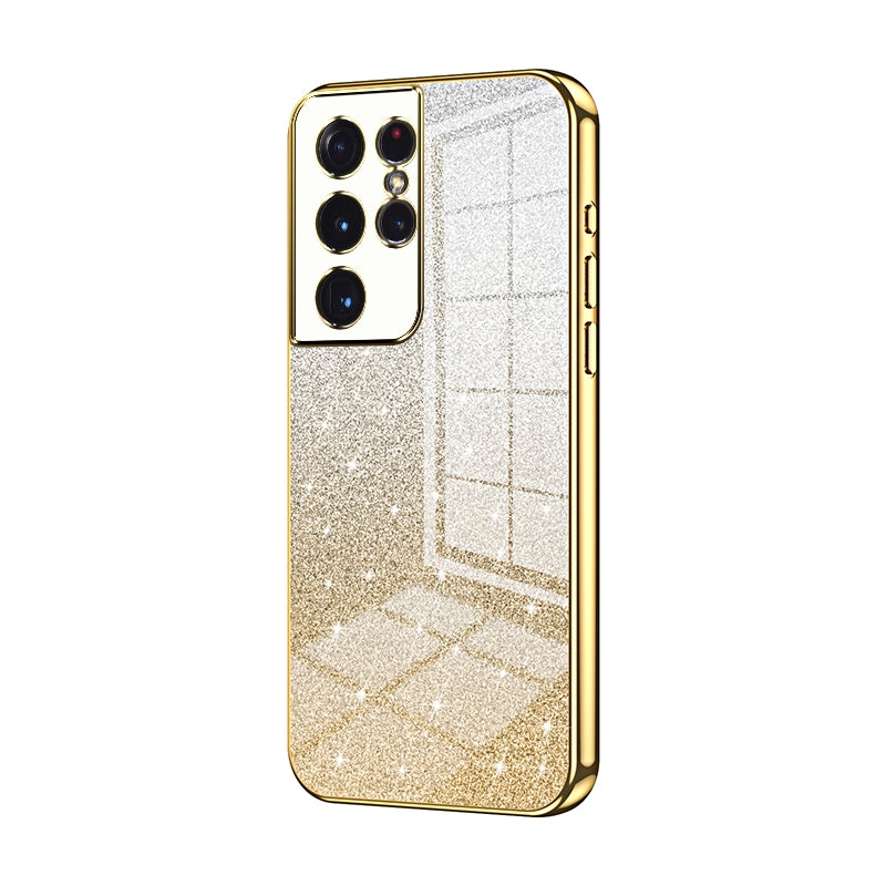 Samsung Galaxy S21 Ultra 5G Glitter Powder Electroplated Gradient Phone Case – Fashionable & Luxurious with Anti-Fingerprint Coating, Shock-Absorption, and Lens Protection