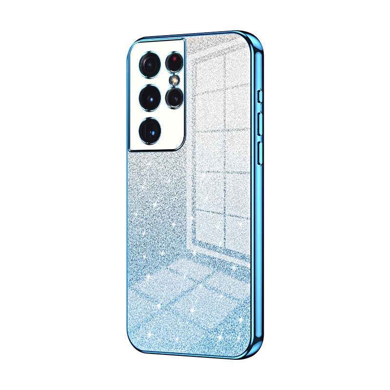 Samsung Galaxy S21 Ultra 5G Glitter Powder Electroplated Gradient Phone Case – Fashionable & Luxurious with Anti-Fingerprint Coating, Shock-Absorption, and Lens Protection