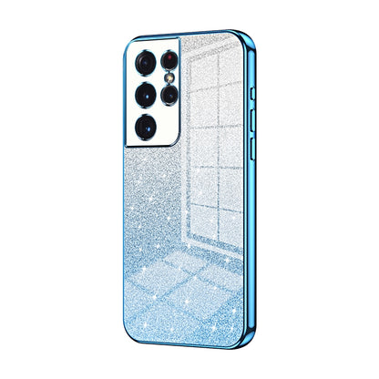 Samsung Galaxy S21 Ultra 5G Glitter Powder Electroplated Gradient Phone Case – Fashionable & Luxurious with Anti-Fingerprint Coating, Shock-Absorption, and Lens Protection