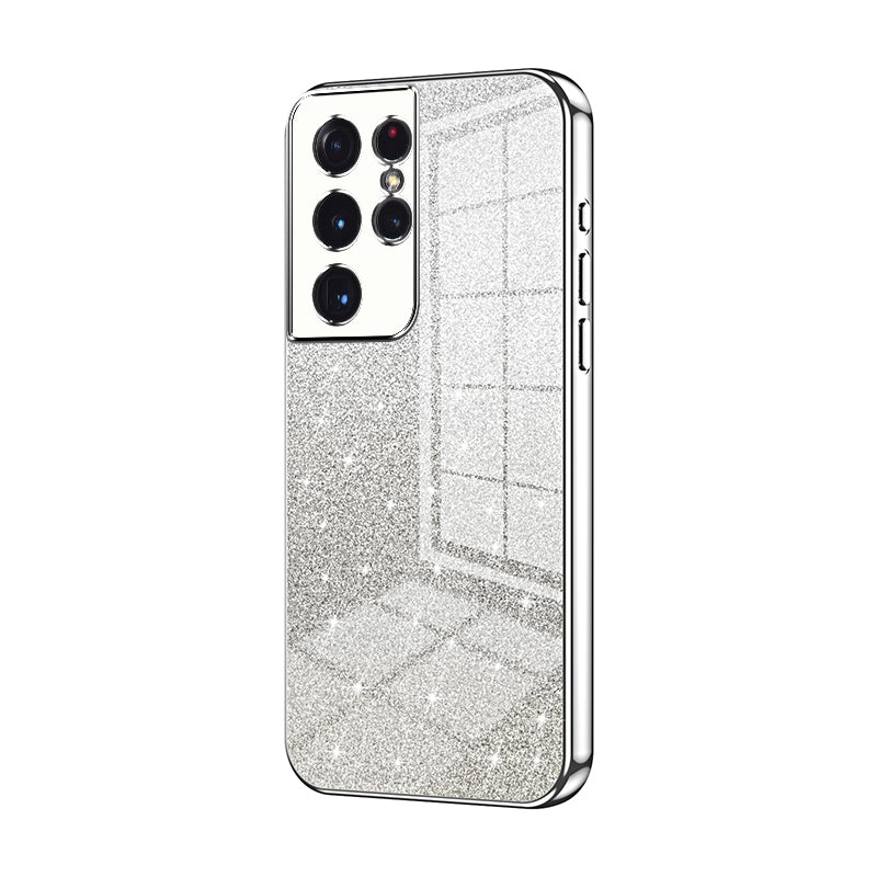 Samsung Galaxy S21 Ultra 5G Glitter Powder Electroplated Gradient Phone Case – Fashionable & Luxurious with Anti-Fingerprint Coating, Shock-Absorption, and Lens Protection