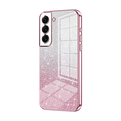 Samsung Galaxy S22+ 5G Glitter Powder Electroplated Gradient Phone Case – Fashionable & Luxurious with Anti-Fingerprint Coating, Shock-Absorption, and Lens Protection