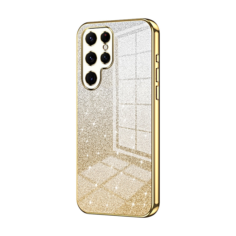Samsung Galaxy S22 Ultra 5G Glitter Powder Electroplated Gradient Phone Case – Fashionable & Luxurious with Anti-Fingerprint Coating, Shock-Absorption, and Lens Protection