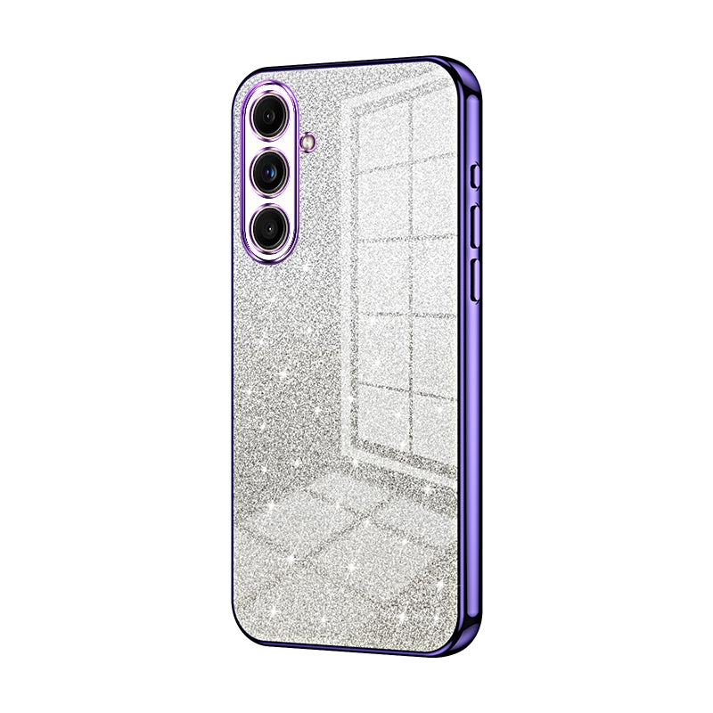 Samsung Galaxy C55 Glitter Powder Electroplated Gradient Phone Case – Fashionable & Luxurious with Anti-Fingerprint Coating, Shock-Absorption, and Lens Protection