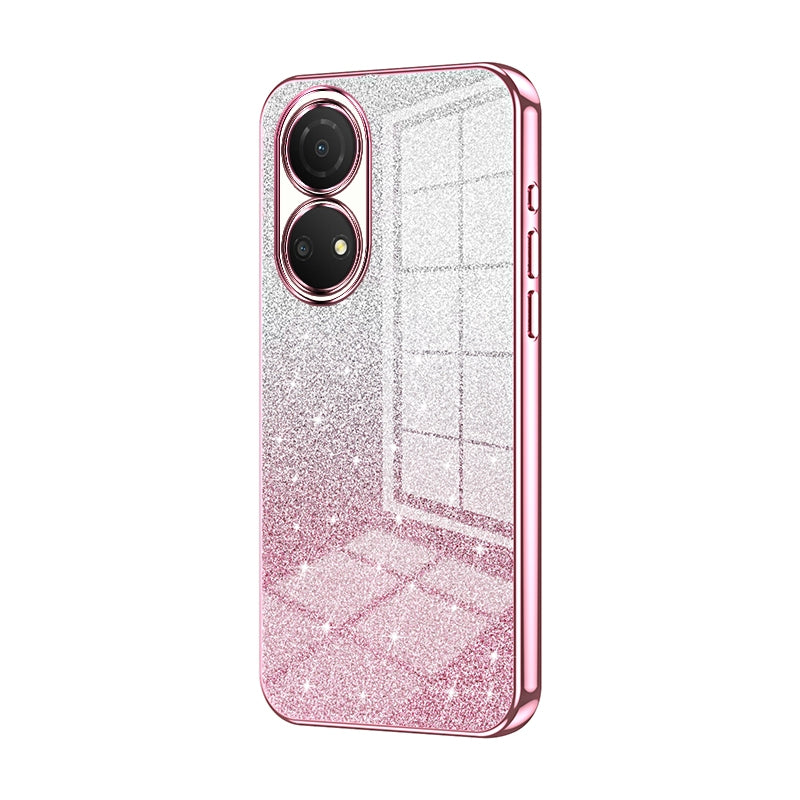 Honor Play 30 Plus Glitter Powder Electroplated Gradient Phone Case – Fashionable & Luxurious with Anti-Fingerprint Coating, Shock-Absorption, and Lens Protection