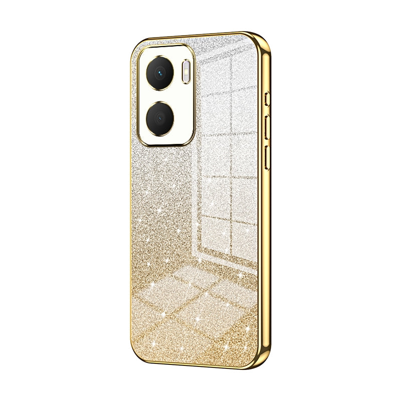 Honor Play 40 Plus Glitter Powder Electroplated Gradient Phone Case – Fashionable & Luxurious with Anti-Fingerprint Coating, Shock-Absorption, and Lens Protection