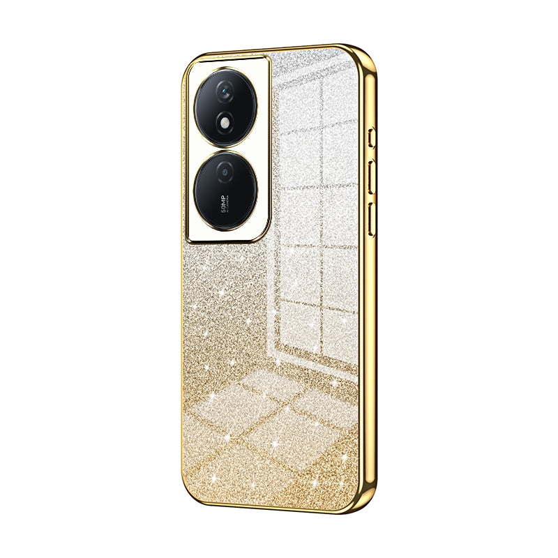 Honor Play 50 Plus Glitter Powder Electroplated Gradient Phone Case – Fashionable & Luxurious with Anti-Fingerprint Coating, Shock-Absorption, and Lens Protection
