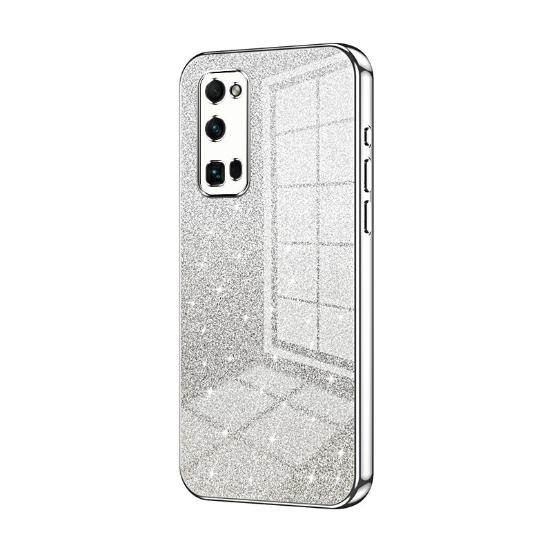 Honor 30 Pro Glitter Powder Electroplated Gradient Phone Case – Fashionable & Luxurious with Anti-Fingerprint Coating, Shock-Absorption, and Lens Protection