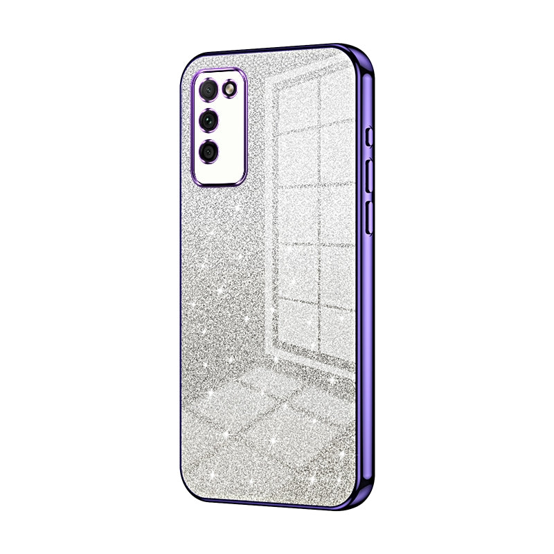 Honor 30 Youth Glitter Powder Electroplated Gradient Phone Case – Fashionable & Luxurious with Anti-Fingerprint Coating, Shock-Absorption, and Lens Protection