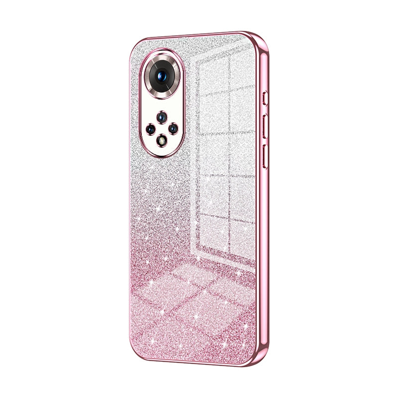 Honor 50 Pro Glitter Powder Electroplated Gradient Phone Case – Fashionable & Luxurious with Anti-Fingerprint Coating, Shock-Absorption, and Lens Protection
