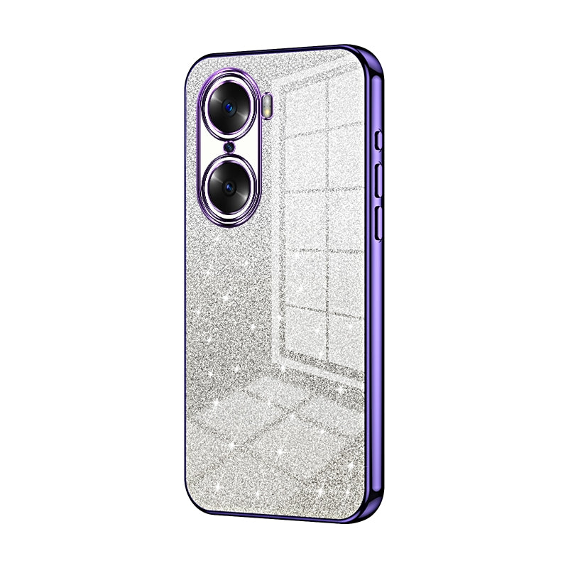 Honor 60 Glitter Powder Electroplated Gradient Phone Case – Fashionable & Luxurious with Anti-Fingerprint Coating, Shock-Absorption, and Lens Protection