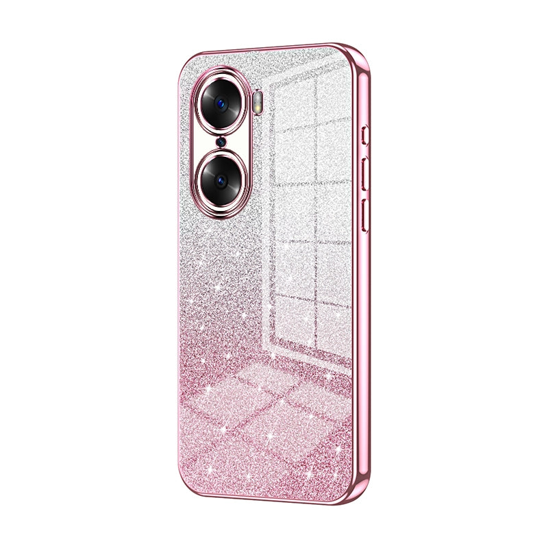Honor 60 Glitter Powder Electroplated Gradient Phone Case – Fashionable & Luxurious with Anti-Fingerprint Coating, Shock-Absorption, and Lens Protection