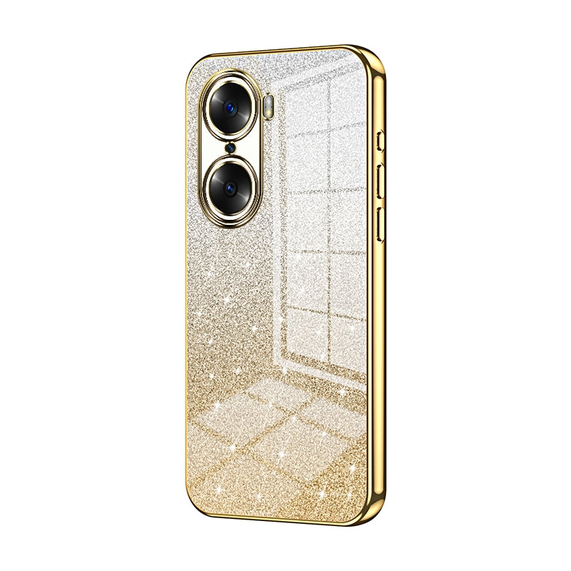 Honor 60 Glitter Powder Electroplated Gradient Phone Case – Fashionable & Luxurious with Anti-Fingerprint Coating, Shock-Absorption, and Lens Protection
