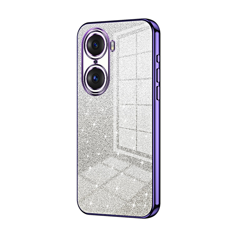 Honor 60 Pro Glitter Powder Electroplated Gradient Phone Case – Fashionable & Luxurious with Anti-Fingerprint Coating, Shock-Absorption, and Lens Protection