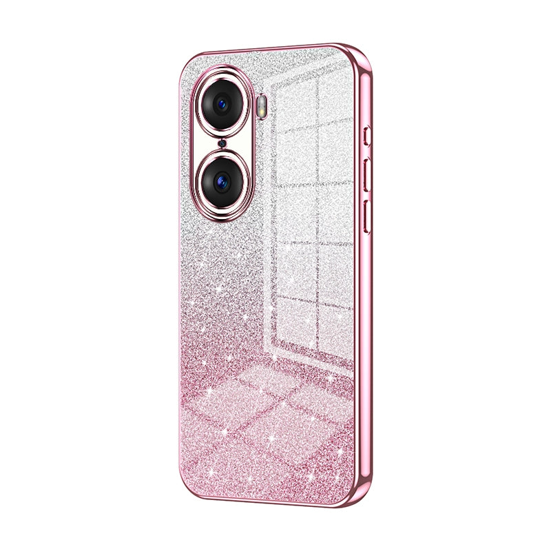 Honor 60 Pro Glitter Powder Electroplated Gradient Phone Case – Fashionable & Luxurious with Anti-Fingerprint Coating, Shock-Absorption, and Lens Protection