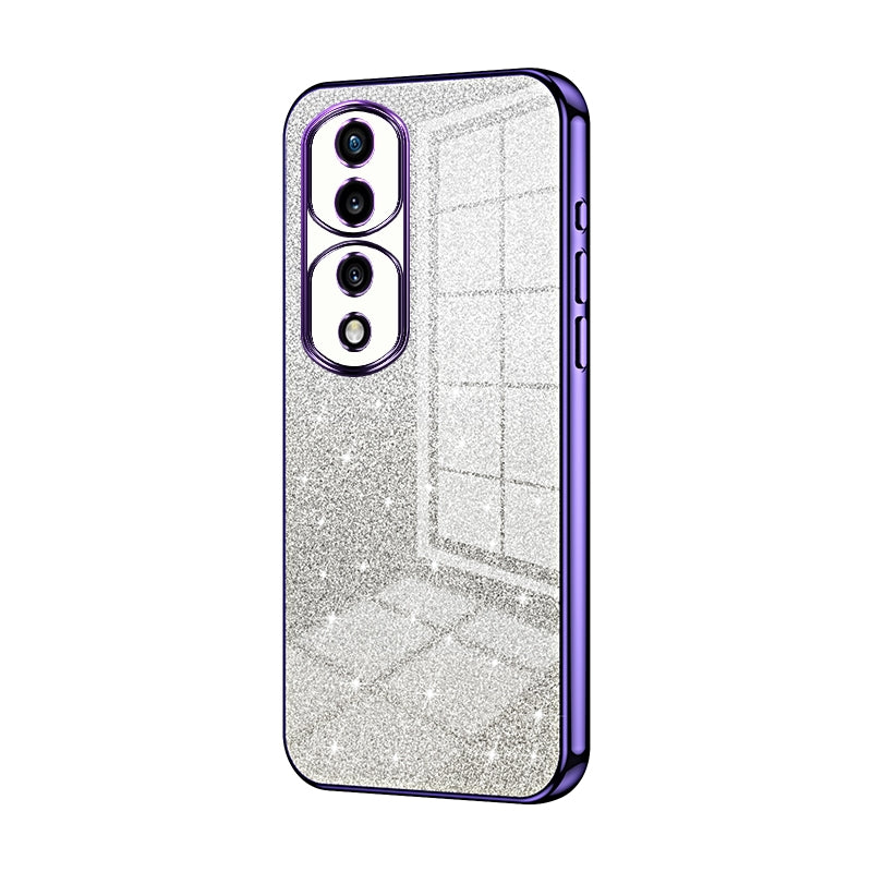 Honor 70 Pro+ Glitter Powder Electroplated Gradient Phone Case – Fashionable & Luxurious with Anti-Fingerprint Coating, Shock-Absorption, and Lens Protection