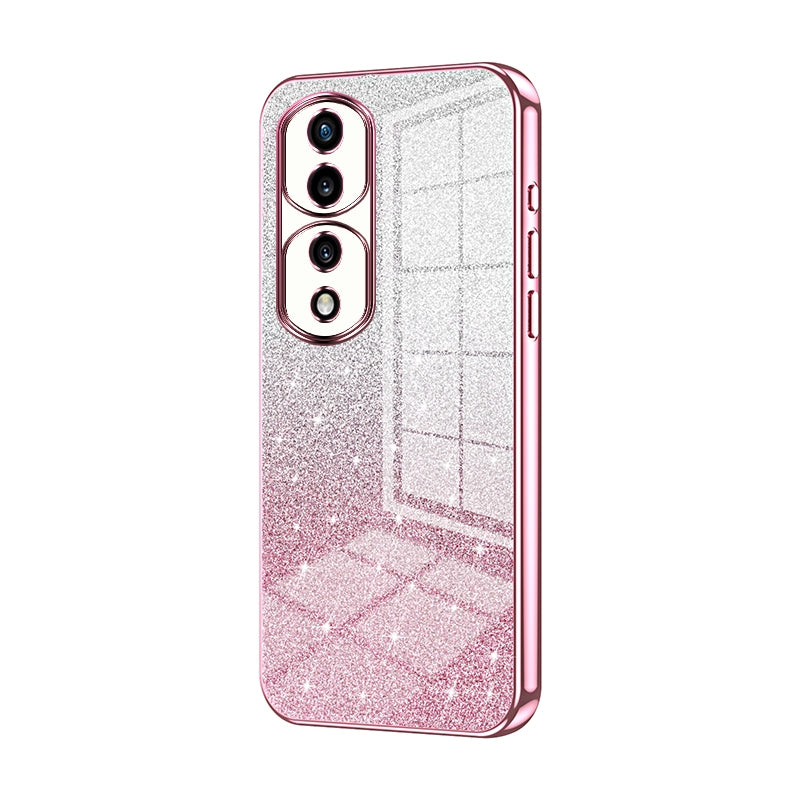Honor 70 Pro+ Glitter Powder Electroplated Gradient Phone Case – Fashionable & Luxurious with Anti-Fingerprint Coating, Shock-Absorption, and Lens Protection