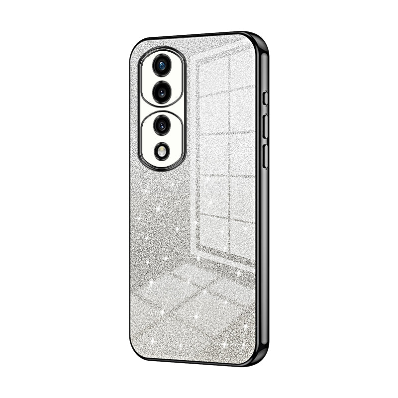 Honor 70 Pro+ Glitter Powder Electroplated Gradient Phone Case – Fashionable & Luxurious with Anti-Fingerprint Coating, Shock-Absorption, and Lens Protection