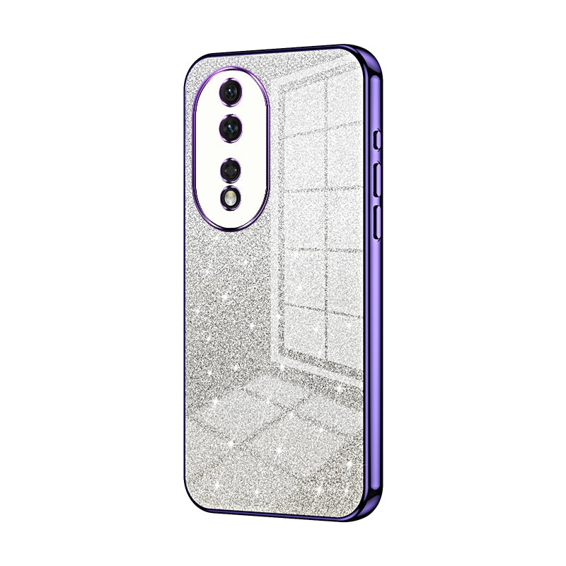 Honor 80 Glitter Powder Electroplated Gradient Phone Case – Fashionable & Luxurious with Anti-Fingerprint Coating, Shock-Absorption, and Lens Protection