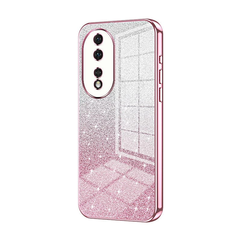 Honor 80 Glitter Powder Electroplated Gradient Phone Case – Fashionable & Luxurious with Anti-Fingerprint Coating, Shock-Absorption, and Lens Protection
