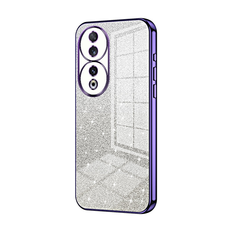 Honor 90 Glitter Powder Electroplated Gradient Phone Case – Fashionable & Luxurious with Anti-Fingerprint Coating, Shock-Absorption, and Lens Protection