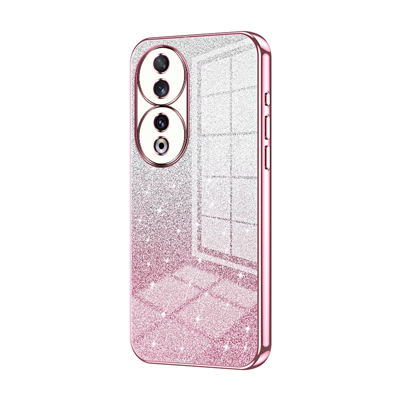Honor 90 Glitter Powder Electroplated Gradient Phone Case – Fashionable & Luxurious with Anti-Fingerprint Coating, Shock-Absorption, and Lens Protection