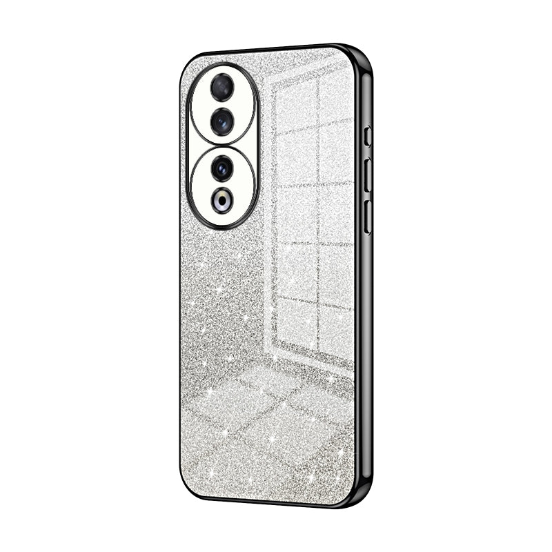 Honor 90 Glitter Powder Electroplated Gradient Phone Case – Fashionable & Luxurious with Anti-Fingerprint Coating, Shock-Absorption, and Lens Protection