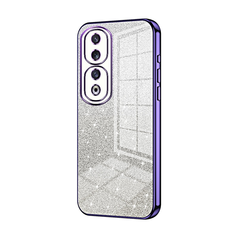 Honor 90 Pro Glitter Powder Electroplated Gradient Phone Case – Fashionable & Luxurious with Anti-Fingerprint Coating, Shock-Absorption, and Lens Protection